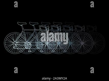 Disegnata a mano bicicletta in movimento Invito/Ringraziamento/evento vettore modello di scheda Illustrazione Vettoriale