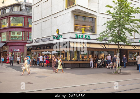 NEGOZIO ROLEX nel centro di Zurigo, Svizzera Foto Stock