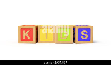 3D rendering di alfabeto blocchi giocattolo. Foto Stock