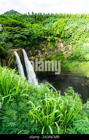 Cascate Wailua, Wailua, Kauai, Hawaii Foto Stock