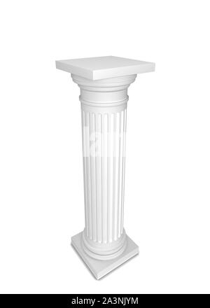 Colonna classica. 3d illustrazione isolati su sfondo bianco Foto Stock