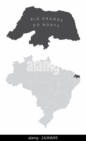 Rio Grande do Norte stato Brasile Illustrazione Vettoriale