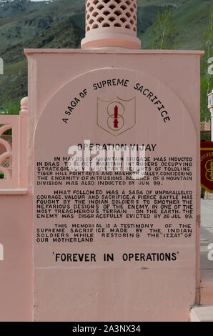 Kargil War Memorial in Dra, Ladakh, India Foto Stock