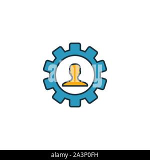 Lo sviluppo personale e la relativa icona. Contorno riempito elemet creativi da business management raccolta di icone. Premio sviluppo personale icona per ui, ux Illustrazione Vettoriale