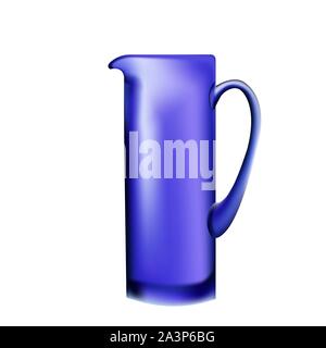 Alta vetro trasparente la brocca per il succo, la limonata e tutte le bevande analcoliche Illustrazione Vettoriale