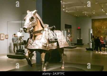 Mostra speciale "l'Ultimo Cavaliere: l'arte, Armor e l ambizione di Massimiliano I' presso il Metropolitan Museum of Art di New York City, Stati Uniti d'America Foto Stock