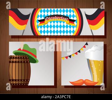 Oktoberfest celebrazione illustrazione, la festa della Birra progettazione Illustrazione Vettoriale