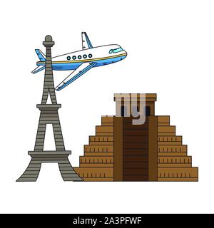 Monumenti e design di aeroplano Illustrazione Vettoriale