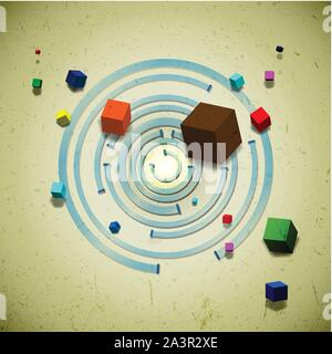 Abstract cubetti di volo Illustrazione Vettoriale