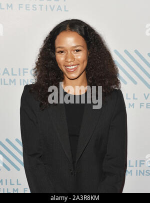 SAN RAFAEL, CA - 09 ottobre: Taylor Russell arriva al Film Centrotavola "ondate" durante la XLII Mill Valley Film Festival di Christopher B. Smith Rafael Film Centre il 9 ottobre 2019 a San Rafael, California. Foto: imageSPACE per il Mill Valley Film Festival/MediaPunch Foto Stock