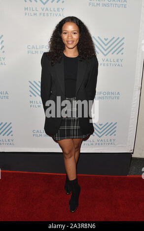 SAN RAFAEL, CA - 09 ottobre: Taylor Russell arriva al Film Centrotavola "ondate" durante la XLII Mill Valley Film Festival di Christopher B. Smith Rafael Film Centre il 9 ottobre 2019 a San Rafael, California. Foto: imageSPACE per il Mill Valley Film Festival/MediaPunch Foto Stock