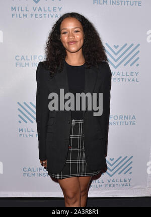 SAN RAFAEL, CA - 09 ottobre: Taylor Russell arriva al Film Centrotavola "ondate" durante la XLII Mill Valley Film Festival di Christopher B. Smith Rafael Film Centre il 9 ottobre 2019 a San Rafael, California. Foto: imageSPACE per il Mill Valley Film Festival/MediaPunch Foto Stock