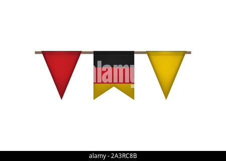 Bandiera della Germania ghirlande. Oktoberfest decorazione. Illustrazione Vettoriale. Rosso Nero giallo Illustrazione Vettoriale