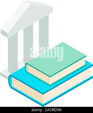 Icona di istruzione, stile isometrico Illustrazione Vettoriale