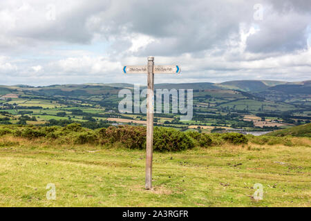 Offas Dyke segnaletica Foto Stock