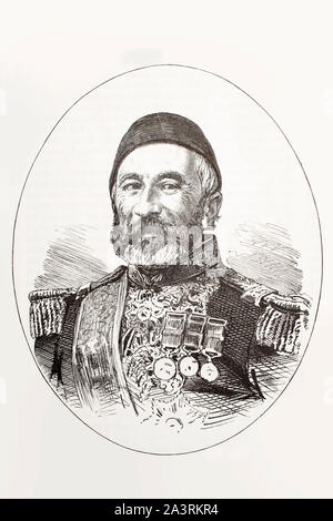 Russian-Turkish guerra del 1877-1878. I Dervish-Pascià (1817-96), il generale turco e diplomatico. Foto Stock