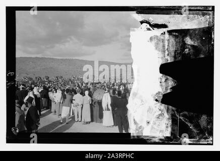 Preso il 14 Sett. 1933 quando i resti del re Feisal dell Iraq sono stati portati a Haifa dall Europa per essere volato a Baghdad. Foto Stock