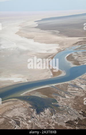 Il Lago Natron, Valle del Rift, Tanzania, Africa Foto Stock