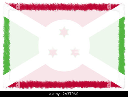 Fatta di frontiera con il Burundi bandiera nazionale. Tratto di pennello telaio. Elementi di modello per il certificato e il diploma. Orientamento orizzontale. Foto Stock