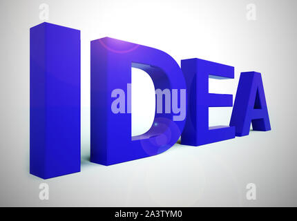 Idea concetti icona significa brainwave o pensieri brillanti e piano. Genius concetti attraverso la ricerca e il pensiero - 3d illustrazione Foto Stock