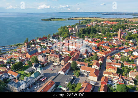 VADSTENA 20190719Drönarbild över Vadstena. Drone foto di Vadstena. Foto Jeppe Gustafsson Foto Stock