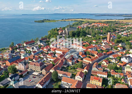 VADSTENA 20190719Drönarbild över Vadstena. Drone foto di Vadstena. Foto Jeppe Gustafsson Foto Stock