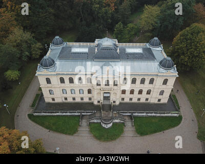 Altenburg, Germania. 10 ottobre, 2019. Il Lindenau Museum. (Shot con un drone) prima della conferenza stampa per la mostra "herman de vries - tutti tutti werke 1957 -.". La Gerhard Altenbourg Prize 2019 onori herman de Vries, nato nel 1931 a Alkmaar, Paesi Bassi. Il suo lavoro include dipinti, collages, grafica, testo, immagini, sculture, libri d'artista e installazioni in spazi pubblici. Sarà anche l'ultima mostra nel 2019 prima della chiusura e ristrutturazione generale del museo per diversi anni. Credito: Bodo Schackow/dpa-Zentralbild/dpa/Alamy Live News Foto Stock