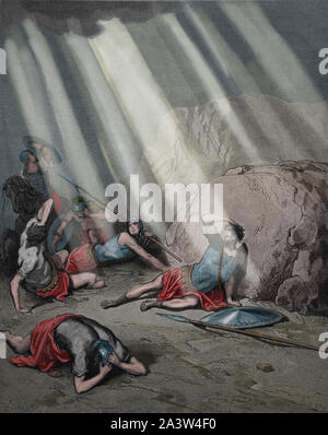 Conversione di Saulo. Atti 9:4. Incisione. La Bibbia Illustrazione da Gustave Dore. Xix secolo. Foto Stock