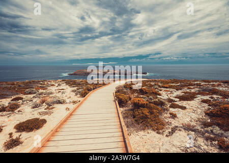 Flinders Chase parco vista verso Admirals Arch, Kangaroo Island, Australia del Sud Foto Stock