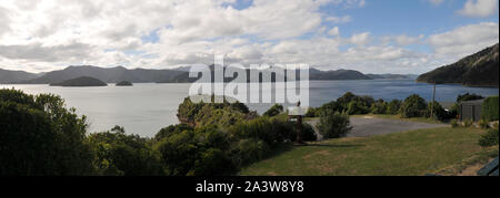 Intorno alla Nuova Zelanda - Queen Charlotte Sound Foto Stock