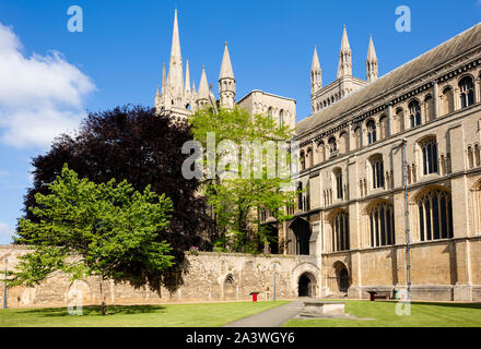 Peterborough Cathedral Medieval Cloisters Cathedral Church of St Peter St Paul and St Andrew Peterborough Cambridgeshire England UK GB Foto Stock