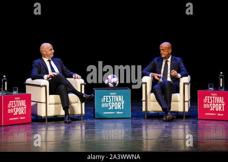 Ottobre 10, 2019, Trento, Italia: PIERLUIGI COLLINA assiste â€˜Il Festival dello sportâ€™ a Trento, Italia. (Credito Immagine: © James Gasperotti/ZUMA filo) Foto Stock