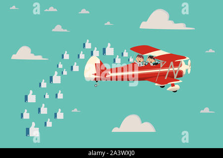 Pioggia di ama. Tema di tendenza. Social media e web marketing concetti Foto Stock