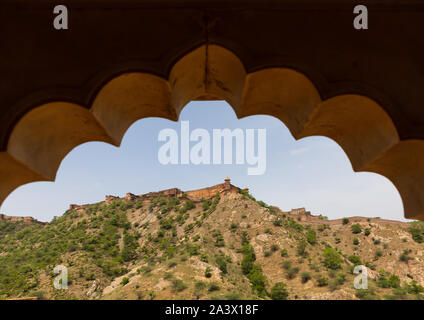 Jaigarh fort come visto dal Forte Amer, Rajasthan, Amer, India Foto Stock