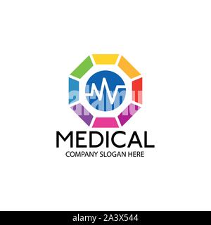 A cura di concetto di vettore con uno stetoscopio. Apparecchiature di medicina illustrazione. Diversi colori - Vettore - Vettore Illustrazione Vettoriale