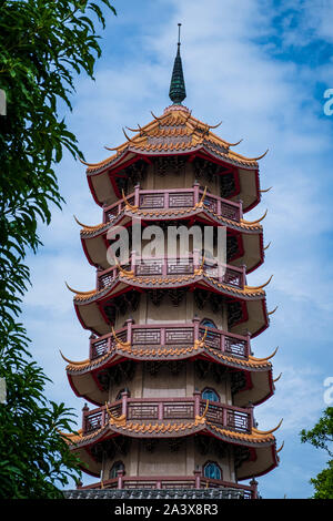 La pagoda cinese a Bangkok, in Thailandia che mento Khor tempio Foto Stock