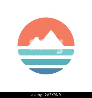 In alta montagna Logo icona Business template vettoriale. Il logo di fiume - Vettore Illustrazione Vettoriale