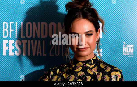 Lily James frequentando le bestie Rare Premiere come parte del BFI London Film Festival 2019 tenutosi presso il Curzon Mayfair, Londra. Foto Stock