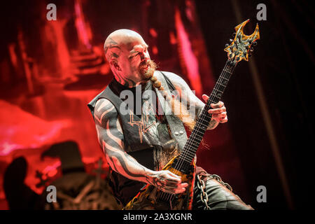 Solvesborg, Svezia. 6th, Giugno 2019. La American thrash metal band cacciatrice esegue un concerto dal vivo durante la Presidenza svedese music festival Sweden Rock Festival 2019. Qui il chitarrista Kerry King è visto dal vivo sul palco. (Photo credit: Gonzales foto - Terje Dokken). Foto Stock