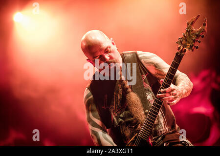 Solvesborg, Svezia. 6th, Giugno 2019. La American thrash metal band cacciatrice esegue un concerto dal vivo durante la Presidenza svedese music festival Sweden Rock Festival 2019. Qui il chitarrista Kerry King è visto dal vivo sul palco. (Photo credit: Gonzales foto - Terje Dokken). Foto Stock