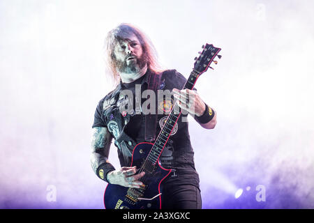 Solvesborg, Svezia. 6th, Giugno 2019. La American thrash metal band cacciatrice esegue un concerto dal vivo durante la Presidenza svedese music festival Sweden Rock Festival 2019. Qui il chitarrista Gary Holt è visto dal vivo sul palco. (Photo credit: Gonzales foto - Terje Dokken). Foto Stock