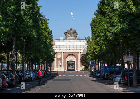 La gate di Berlino in Wesel, l'unica porta cittadina conservata e parte della fortezza Foto Stock