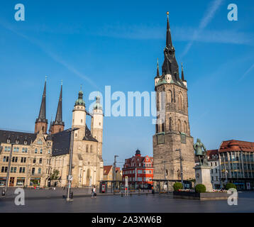 Skyline di Halle an der Saale Foto Stock