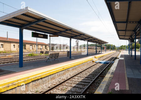 Haro stazione ferroviaria, Haro, La Rioja, nel nord della Spagna, Europa Foto Stock