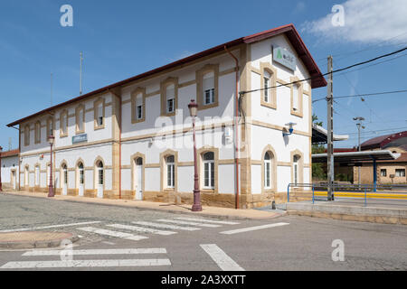 Haro stazione ferroviaria, Haro, La Rioja, nel nord della Spagna, Europa Foto Stock