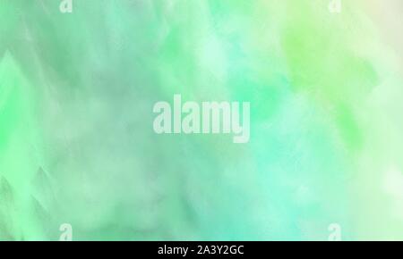 Bella spazzolata con sfondo colorato di verde pallido, tè verde e turchese pallido dipinte a colori. Foto Stock