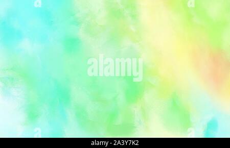 Bella grungy spazzolato grafica di sfondo con colorati tè verde, oro pallido asta e aqua marine dipinte a colori. Foto Stock