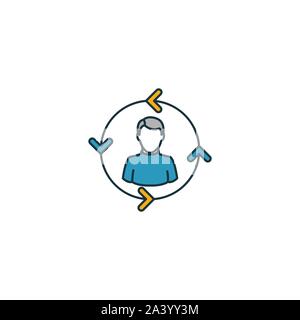 Utente icona di previsione. Contorno riempito elemet creativi da dati di grande raccolta di icone. Utente Premium icona di predizione per ui, ux, applicazioni software e Illustrazione Vettoriale