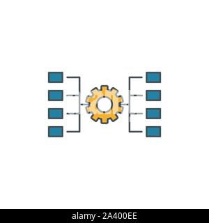 Flusso di lavoro di rete e la relativa icona. Contorno riempito elemet creativi da dati di grande raccolta di icone. Premio per il flusso di lavoro di rete icona per ui, ux, applicazioni software e Illustrazione Vettoriale