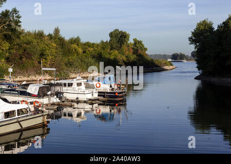 La marina in Dusseldorf-Lorick Foto Stock